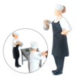 thumbnail image 2 of Cocinero Chef figuras personas modelo ferrocarril diseño figuras miniatura Chef negro 2 Zulema Figuras de muñecas en miniatura, 2 of 8