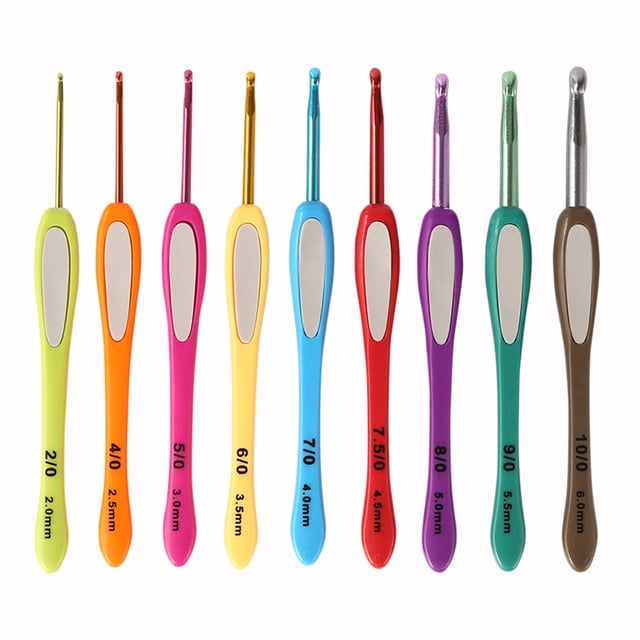 Cuadros Decorativos Juego de ganchos de ganchillo de aluminio con mango de ABS Likrtyny juego de agujas de tejer con agarre de forma ergonómica herramientas de costura para suéter y ganch