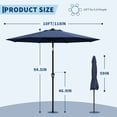 thumbnail image 7 of 10FT Patio Umbrella – Outdoor Market Parasol with UV Protection, Crank & Tilt, Fiberglass Ribs – Large Rectangle Sunshade for Deck, Yard, Pool, Garden, 7 of 7