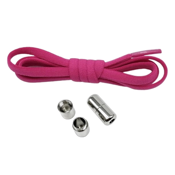 Cordones elásticos sin nudos, 2 unidades, semicirculares, universales. Rosa roja