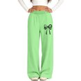 thumbnail image 6 of ITSAME Girls Wide Leg Sweatpants Bow Print High Waisted Loose Fit Fall Winter Casual Trousers with Pockets Size 11, 6 of 6
