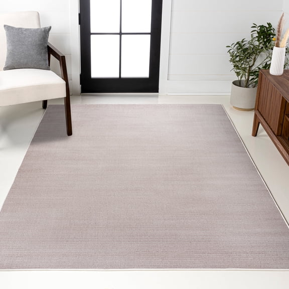 JONATHAN Y CARMEL 5 x 8 Area Rug, Cole Minimalist Pinstripe - Cream/Silver, CAR101A-5