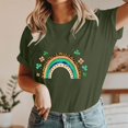 thumbnail image 4 of VgaVtl T-Shirt for Women Cotton St. Patrick's Day Short Sleeve Ladies Tops Comfy Loose Bow Print Holiday Casual Tops,Green S, 4 of 5