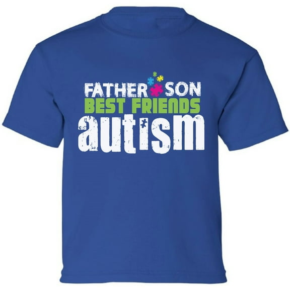 Autism Father Son Best Friends XS S M L XL Awareness Graphic T-Shirt for Kids Youth Tee for Boys Girls