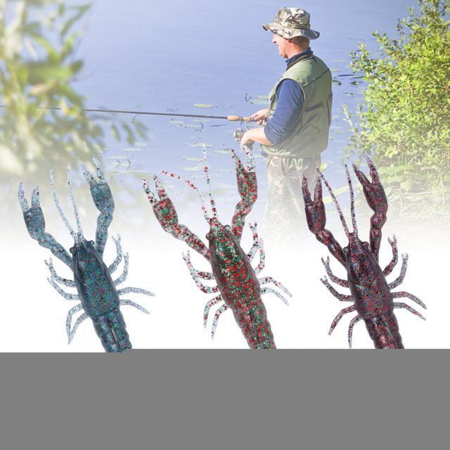 Lobster Fishing Bait, 3PCS Lobster Appearance Simulation Soft Lure, Shiny Outdoor Fun Fishing Lover Fishing Tackle For Sea/ Water Lobster Fishing Bait