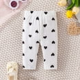 thumbnail image 5 of GYRATEDREAM 3 Pack Girls Toddlers' Leggings Fashion Heart Print Stretch Pants Comfortable Bottoms 1-18 Months, 5 of 10