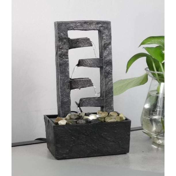 Donglin Indoor 4Level Zen Tabletop Fountain with LED Light