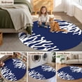 thumbnail image 6 of Sea White Coral Blue Round Living Room Rugs 5 ft, Marine Background Modern Art Washable Area Rug with Non-Slip Sturdy Edge Binding Round Carpet for Entryway Kitchen Bedroom Bathroom, 6 of 9