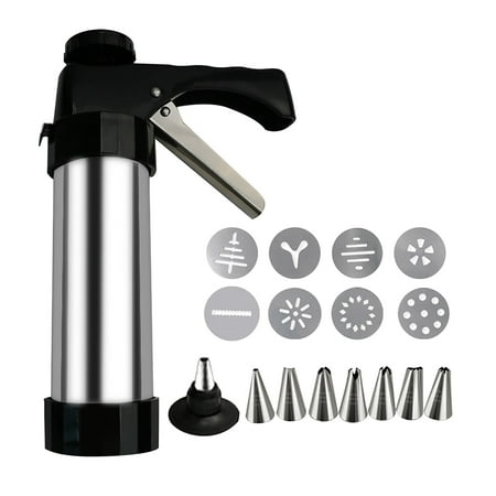 

Cake Cookies Cream Decoration Stainless Steel Decoratiogun Set For Decoration 13 Flower Pieces and 8 Nozzles Can Be Replaced. Suitable For Household Bak