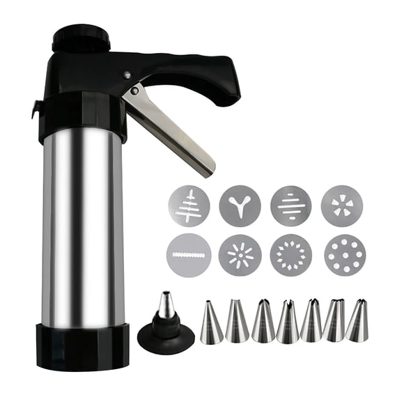 EGNMCR Cake Cookies Cream Decoration Stainless Steel Decoratiogun Set For Decoration 13 Flower And 8 Nozzles Can Be Replaced. Suitable For Household Bak soap cake