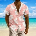 thumbnail image 2 of VSSSJ Mens Hawaiian Tropical Shirt Short Sleeve Casual Button Down Floral Shirt Relaxed Fit Cozy Summer Vacation Beach Shirts Watermelon Red XXXXL, 2 of 5