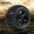 thumbnail image 3 of 4pcs Rc Car Tires, Y-Shaped Pattern Tyre Rubber Tires With Hubs, For 1/10 Scale Rc Truck Model Vehicle Accessories(7/10 Holes) [Black 7-hole outline], 3 of 8