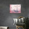thumbnail image 3 of Bathroom Decor Wall Art Pink Cherry Blossom Eiffel Tower Pictures Wall Decor Paris Cityscape Painting Canvas Prints Modern Home Artwork Decor for Girls Room Bedroom Living Room 16"x12", 3 of 6