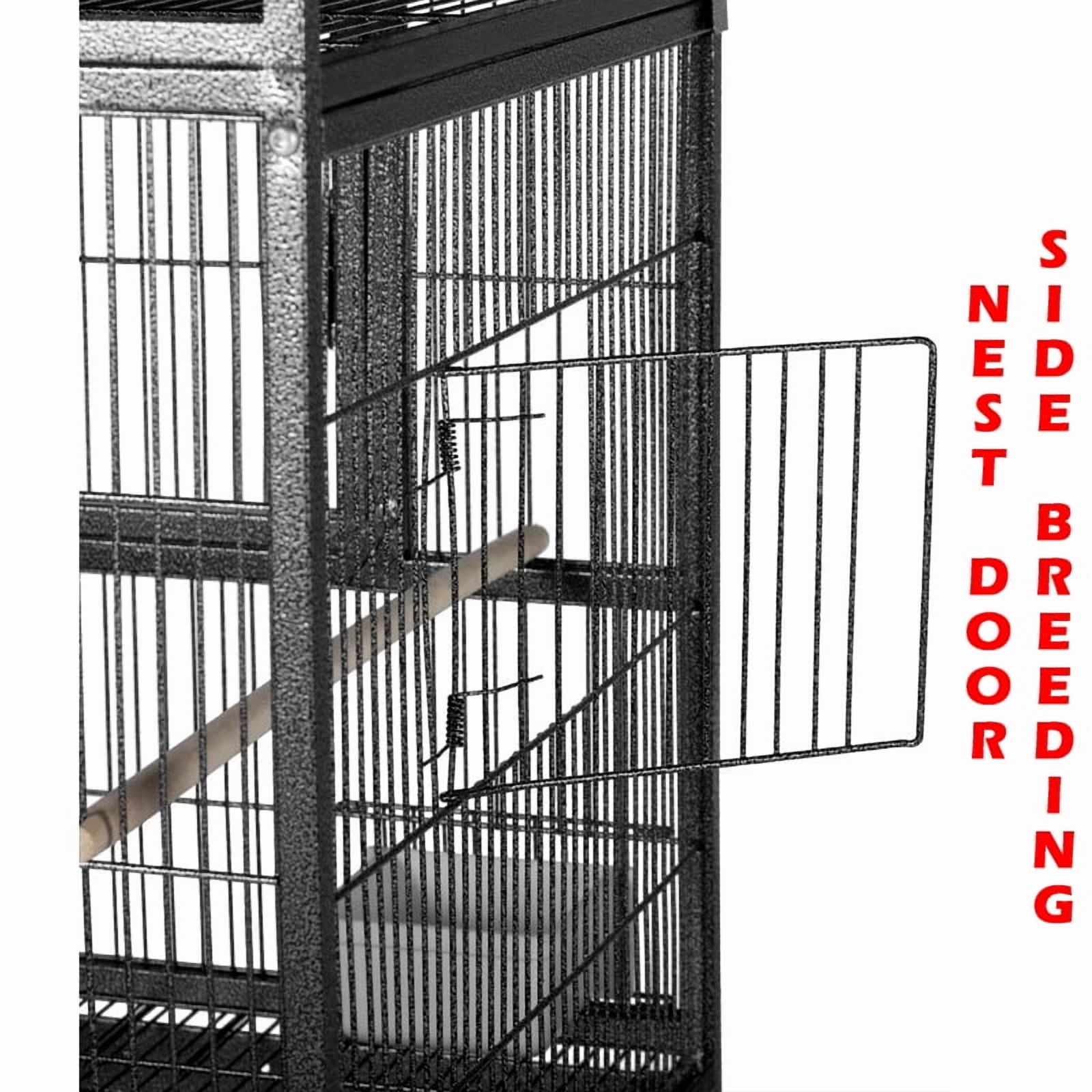 Single Stackable Center Divided Breeder Breeding Bird Flight Double Rolling Stand Cage for Aviaries Canaries Cockatiels Lovebirds Finches Budgies Small Parrots