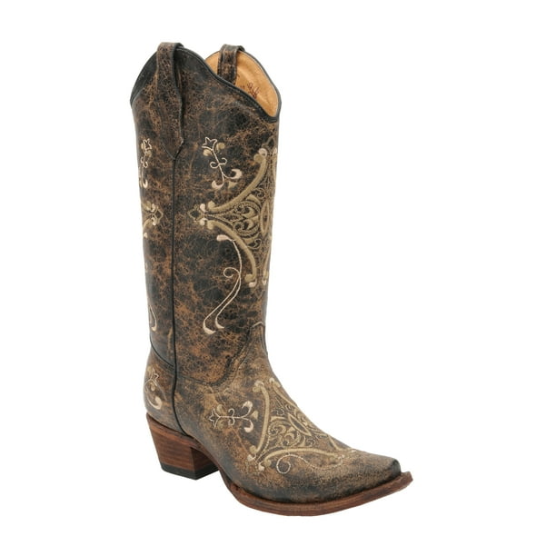Corral Boots - Corral Women's Circle G Crackle Scroll Bone Embroidered ...