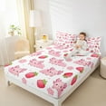 thumbnail image 4 of jejeloiu Ocean Life Axolotl Twin Sheet Sets,Cute Strawberry Floral Bedding For Sealife Lover 3pcs, 4 of 7