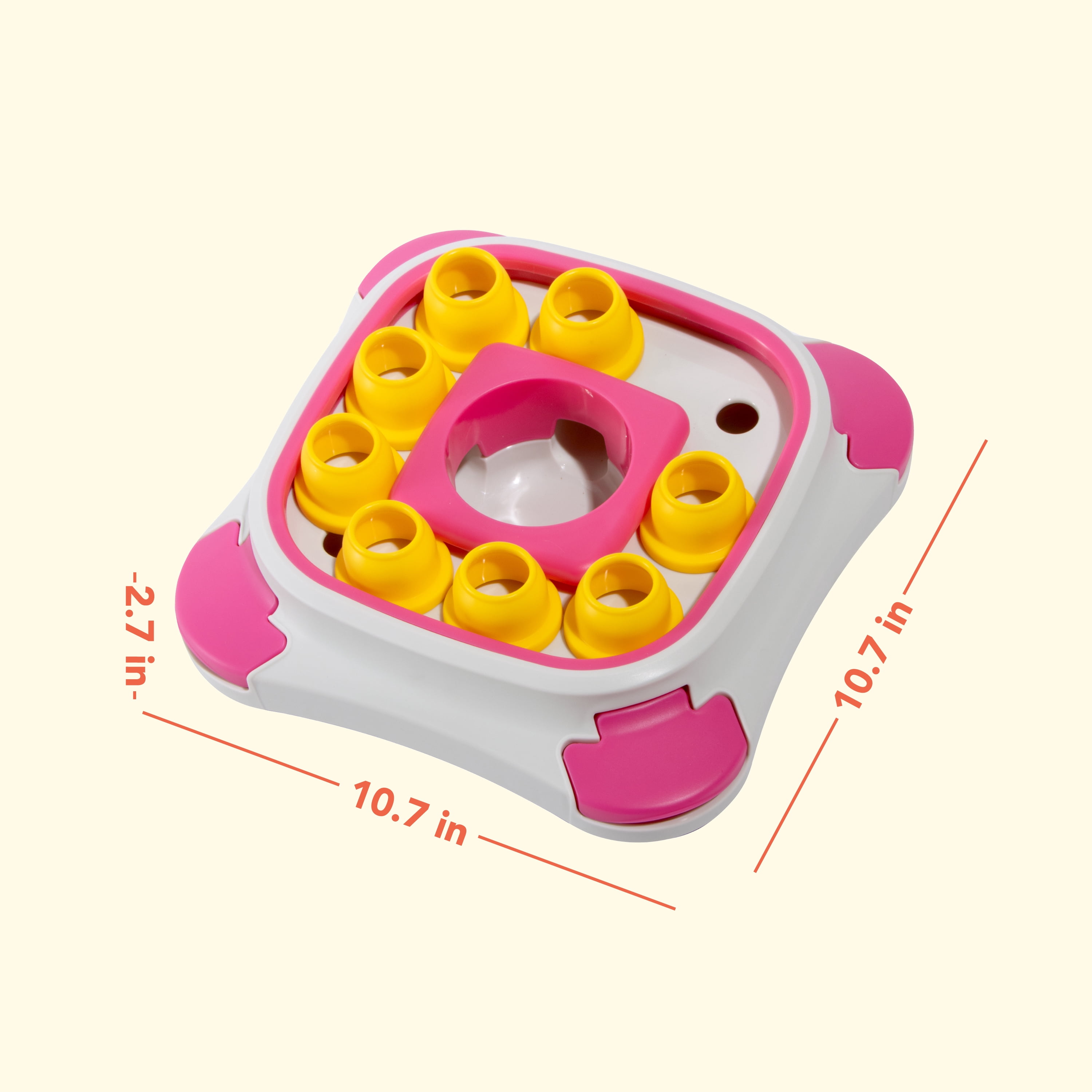 Oodles Durable Plastic Puzzle Enrichment Dog Treater, Pink, One Size