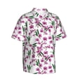 thumbnail image 3 of Xecao Orchids Flowers print Hawaiian shirt - a stylish short-sleeve button-down for men, perfect for casual beach and tropical outings., 3 of 9