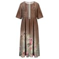 thumbnail image 4 of IROINNID Summer Dresses for Women Summer Casual Beach Midi Dresses with Round Neck and Short Sleeve Ruffled Printed Outfits Dress, 4 of 4