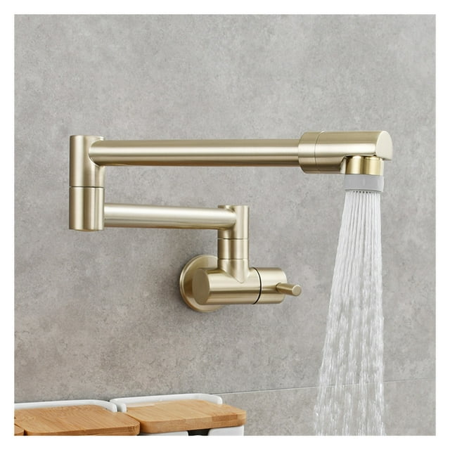 Brass Pot Filler Faucet 360 Rotatable Folding Lengthened Folding Tap Wall Mount Kitchen Faucet Unique Cold Water Tap ,bar Laundry RV Farmhouse