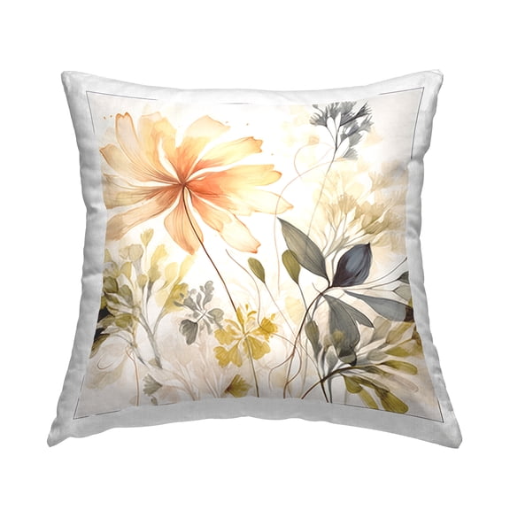 Stupell Industries Minimal Cottage Blooms Decorative Printed Throw Pillow, 18 x 18