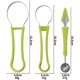 thumbnail image 2 of 1 pieza (verde) Juego de cucharas para melón, cortador de sandía profesional 4 en 1 de acero inoxidable, juego de herramientas para tallar frutas, para recogedor de frutas, removedor de semillas, sepa, 2 of 5
