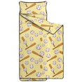thumbnail image 2 of Baseballs and Crossed Bats Pale Yellow Teens Toddler Nap Mat with Pillow, Sleeping Mat Bag for Preschool Daycare 59"x22", 2 of 6