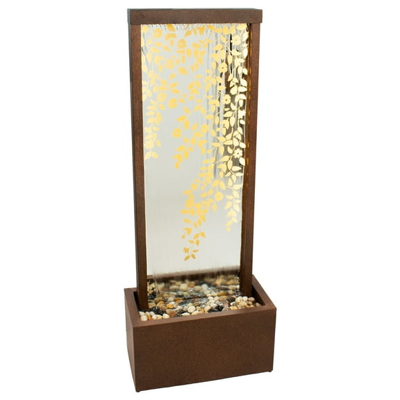 Sunnydaze Wisteria Vines Zinc Outdoor Water Fountain with Lights