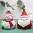 Christmas Wooden Ornament Painted Santa Claus Snowman Figurine Flat