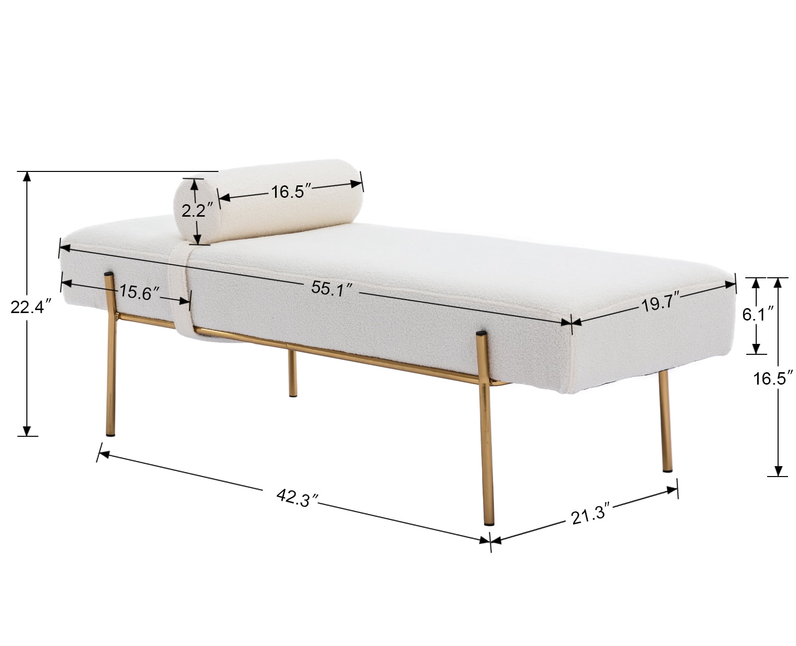 55 White End of Bed Bench, Modern Faux Fur Nepal | Ubuy, image size:1600x1300