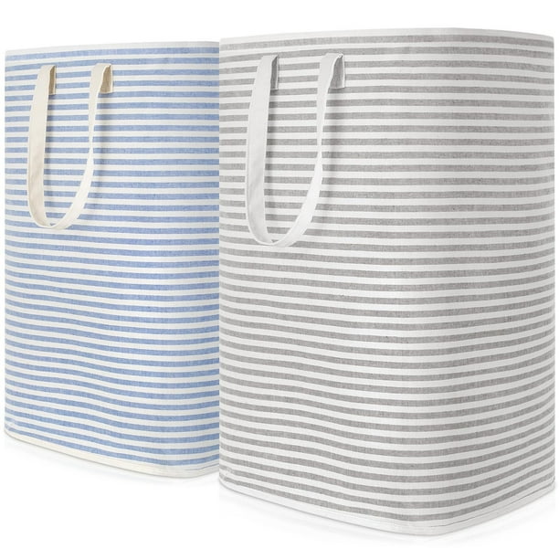 Cesto de ropa Lifewit, grande, plegable, 80 L, paquete de 2, gris y azul