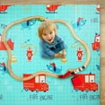 thumbnail image 6 of Bammax Extra Large 78" x 70" x 0.4" XPE Foam Baby Play Mat with Travel Bag | Waterproof, Foldable & Reversible Padded Playmat | Baby Crawling & Kids Play Mat – Giftable Design, Cars & Fire Engine, 6 of 9