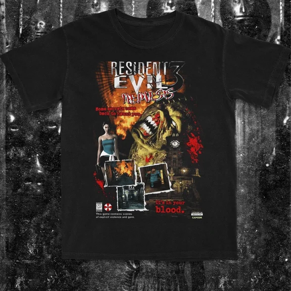VINTAGE Re-sident evil 3 Bootleg Tee Unisex Short Sleeve Shirt S-5XL