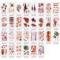 thumbnail image 1 of De Tatuajes Temporales De Halloween, Impermeables, Cara, Cuerpo, Heridas, Cicatrices, Pegatinas, Decoraciones De Fiesta Para Niños Y Adultos 30 Hojas Sweethay HA037581-00, 1 of 6