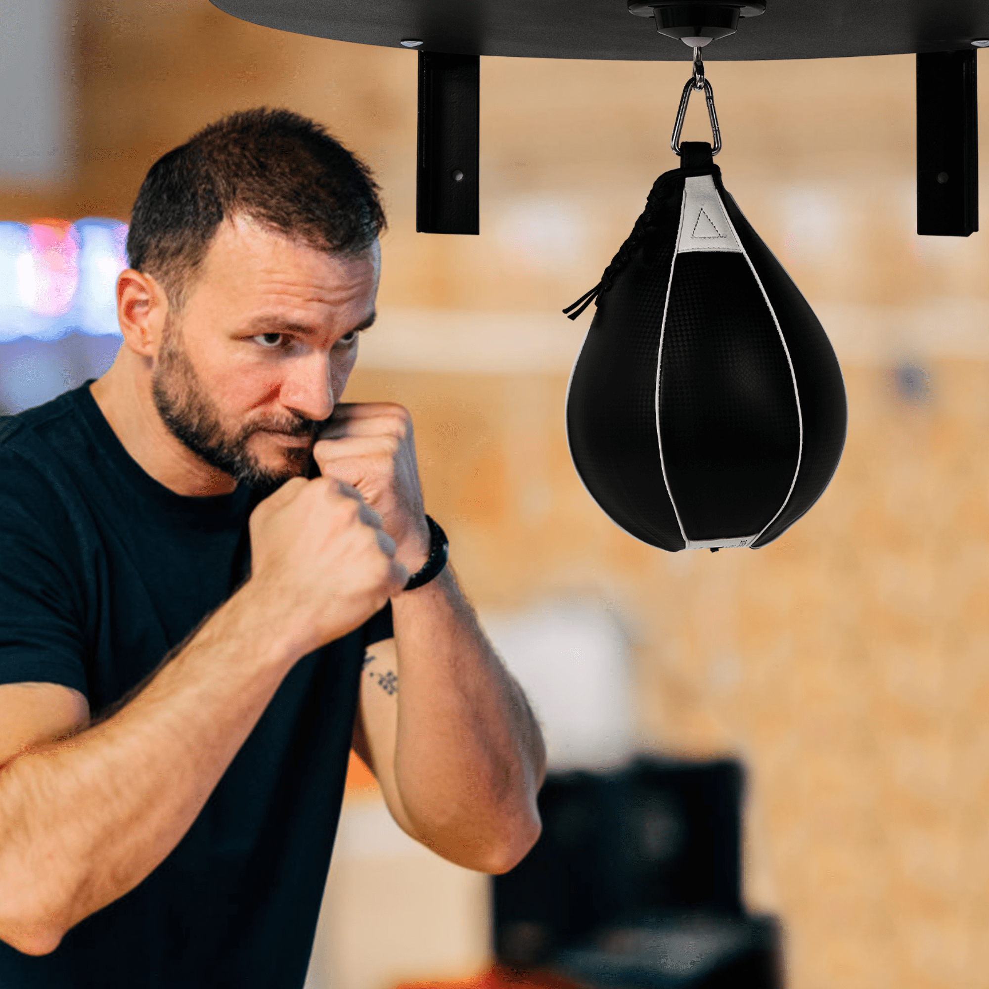 Roromall Speed Bag Platform Set, Heavy Duty Adjustable Speed Bag Platform Kit with Punching Ball, 360° Swivel Fitness Training Punching Bag, Wall Mount for Boxing Training, Punching