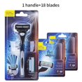 thumbnail image 1 of 16 /18 Pcs Men Safety Razor Blades 4 Layer German Stainless Steel Shaving Cartridges Replacement Mach 3 Shaver Heads, 1 of 14