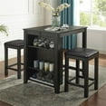thumbnail image 5 of Furniture of America Albana Wood 3-Piece Counter Height Dining Set in Walnut, 5 of 8