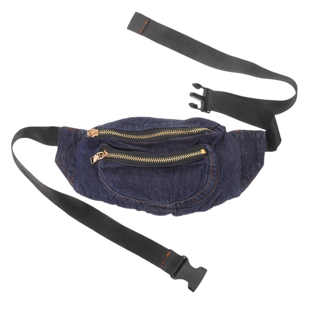 Riñonera vaquera ligera, portátil, tipo bandolera, para el hombro, para mujer (azul oscuro)