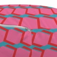 thumbnail image 2 of Abstract Pouf, Modern Geometric Shapes with Zigzag Lines and Chevron Contemporary Retro, Decorative Soft Foot Rest with Removable Cover Living Room and Bedroom, Pink and Sea Blue, by Ambesonne, 2 of 3