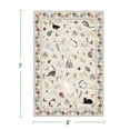 thumbnail image 2 of ATHOPE 5x7 Area Rugs for Living Room, Non Slip Low Pile Animal Cat Floral Washable Rug, Indoor Carpet for Bedroom Dining Room, Beige, 2 of 7