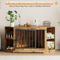 thumbnail image 4 of Dog Crate Furniture for Small Medium Dogs, Cuoote 55 Inch Wooden Kennel End Table with 4 Storage Shelves, Corner Indoor Pet House, 4 of 8