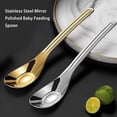 thumbnail image 6 of Baby Feeding Spoon Mirror Polished Washable Anti-rust Smooth Solid Color Nonslip Handle Kitchen Soup Porridge Scoop Tool Gold, 6 of 10