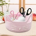 thumbnail image 3 of Cesta de algodón con forma de gato de dibujos animados, contenedor de cosméticos, adorno decorativo, gatito moderno Rosa, 3 of 8