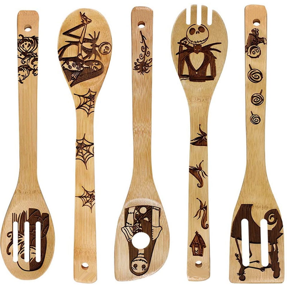 Details about   4 x BAMBOO SPOONS Wooden Spatula Spoon Kitchen Cooking Utensils Tools Turner Set
