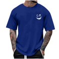 thumbnail image 2 of Homenesgenics Mens Shirts Men Tops T Shirts for Man Summer Fashion Casual Men's Round Neck Printed T-Shirt Top Blue L, 2 of 4