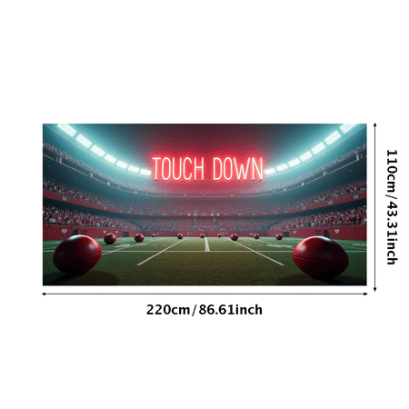 Vintage Style Football Themed Banner with Touch Down Text, Ideal for Football Parties, Sports Events, Fan Gatherings, Photo Backdrops, and Home Decorations