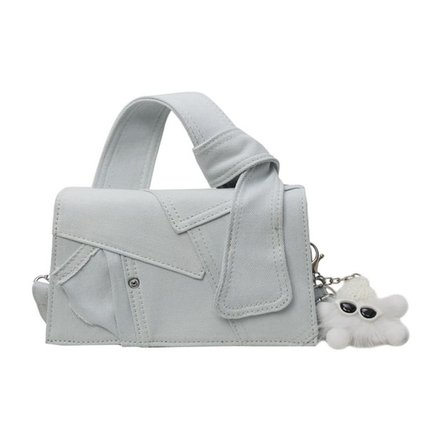 Bolso vaquero para mujer, moderno y elegante bolso cruzado para el trabajo o la fiesta. blanco