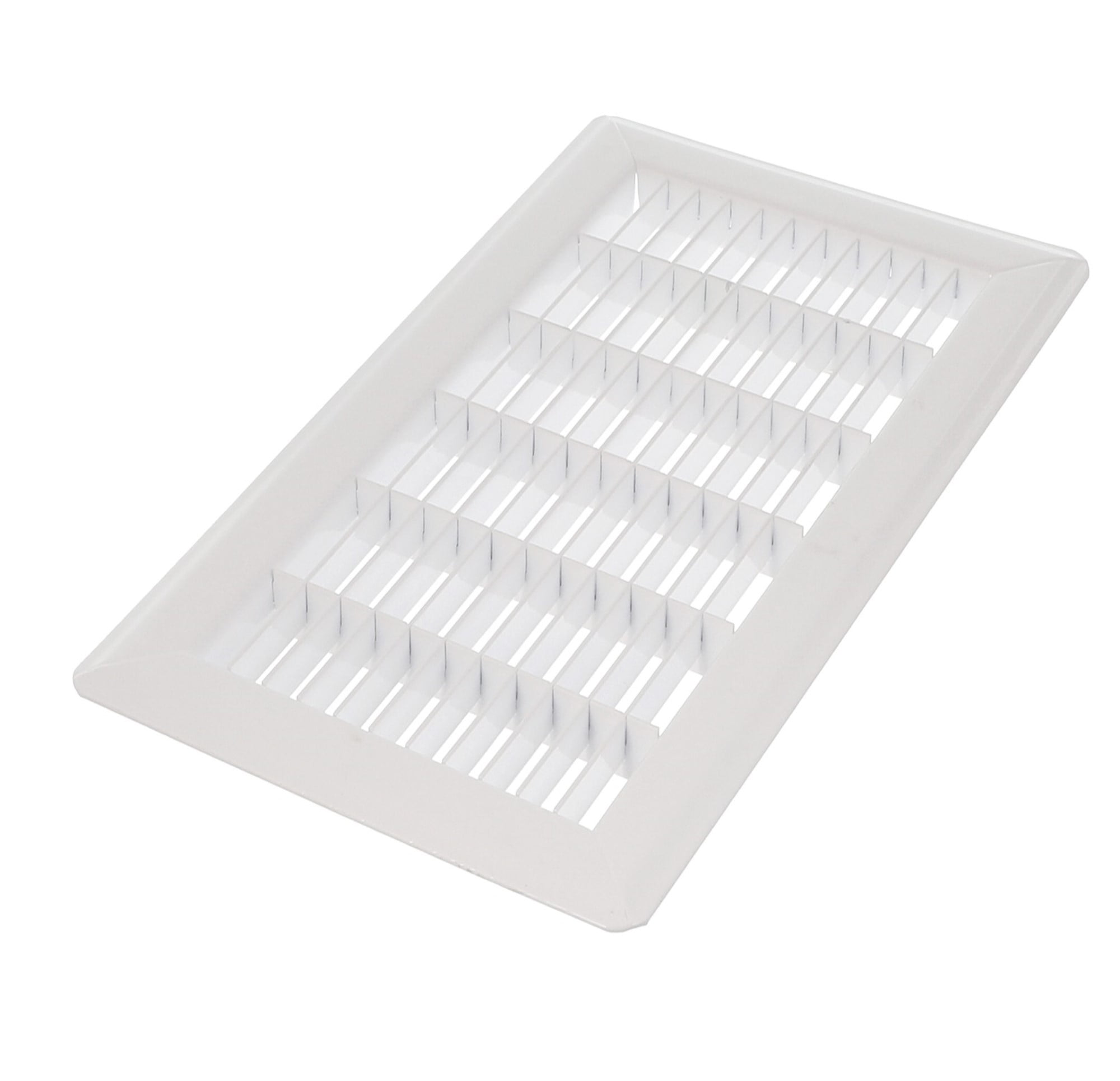 4in x 14in Imperial White Heavy Gauge Steel Floor Grille - Overall 5 13/16" x 15 13/16"