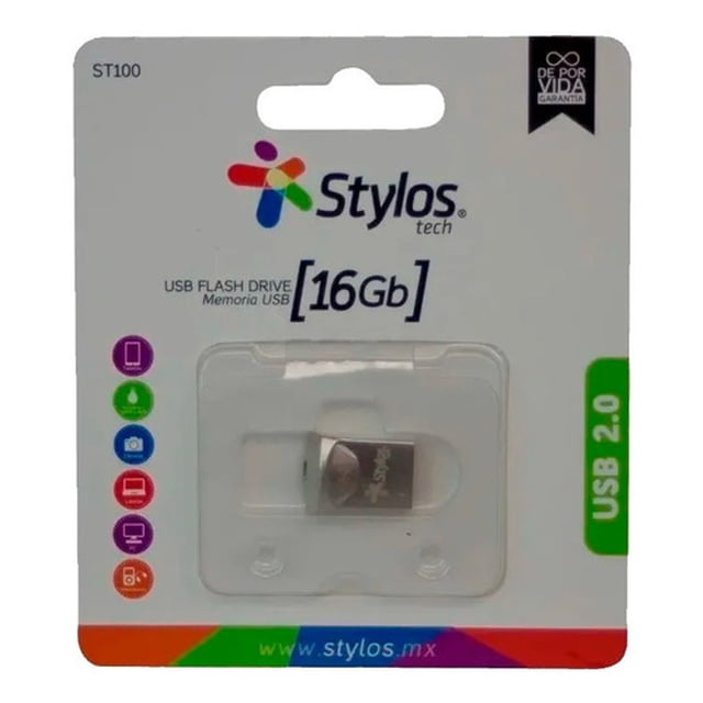 Stylos Unidad Flash USB 2.0 16GB Metalica Alta Transferencia STMUS42S