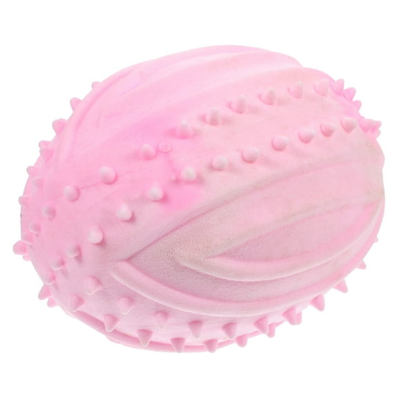 WASHWEPE 1Set Pink Squeaker Balls for Dogs Rubber Dog Chewing Ball for Entertainment 2.7x3.5in